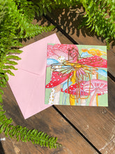 Load image into Gallery viewer, Square Foiled Greeting Card - Mushroom Trippy positive vibe