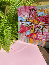 Load image into Gallery viewer, Square Foiled Greeting Card - Mushroom Trippy positive vibe