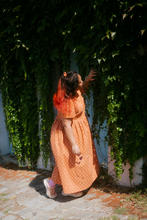 Load image into Gallery viewer, The 'Bad b*tch o'clock' dress - Retro orange midi daisy dress - Made to measure!
