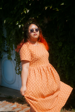 Load image into Gallery viewer, The 'Bad b*tch o'clock' dress - Retro orange midi daisy dress - Made to measure!