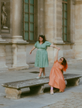 Load image into Gallery viewer, The 'Just keep driving' Two Piece - Blue/Green retro 70s Two Piece - Made to Measure!