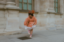 Load image into Gallery viewer, The 'Bad b*tch o'clock' dress - Retro orange midi daisy dress - Made to measure!