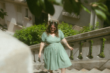 Load image into Gallery viewer, The 'Just keep driving' Two Piece - Blue/Green retro 70s Two Piece - Made to Measure!