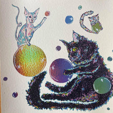 Load image into Gallery viewer, Holographic Bouncy Cat Print