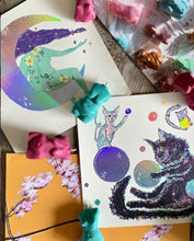 Load image into Gallery viewer, Holographic Bouncy Cat Print