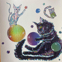 Load image into Gallery viewer, Holographic Bouncy Cat Print
